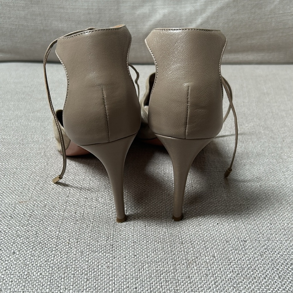 Aquazzura Firenze 39 1/2 suede ankle toe heels - Picture 3 of 8
